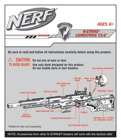 Nerf N-Strike Long Strike Longstrike CS-6 Sniper Rifle Blaster Gun