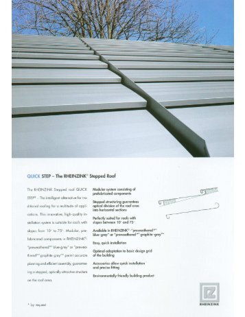 Quick Step - Rheinzink Stepped Roof - RIBA Product Selector