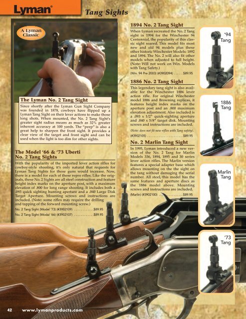 Lyman Front Sight Chart