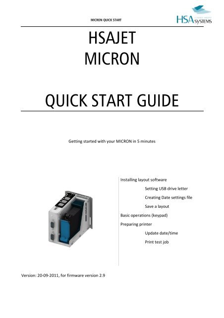 hsajet micron printer