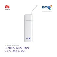 E170 HSPA USB Stick Quick Start Guide - Help | BT Business