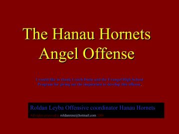The Hanau Hornets Angel Offense - Fast and Furious Football