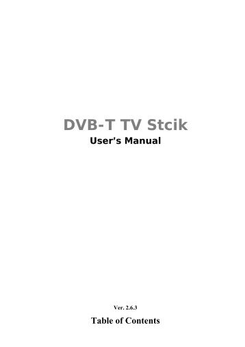 TV Stick DVB-T User Manual.pdf - Gericom