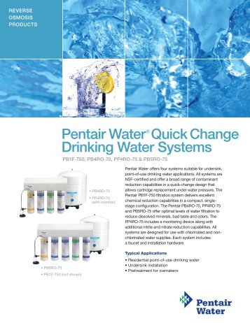 RO Quick Change Spec Sheet - Pentair Residential Filtration LLC