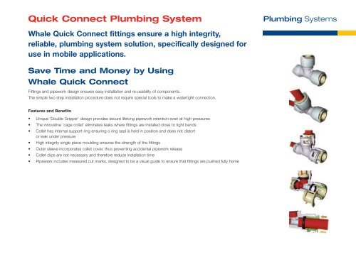 Quick Connect Plumbing System - Whale