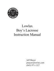 Lowlax Boy's Lacrosse Instruction Manual