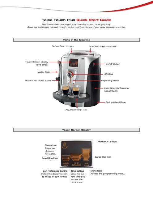 Talea Touch Plus Quick Start Guide - Seattle Coffee Gear