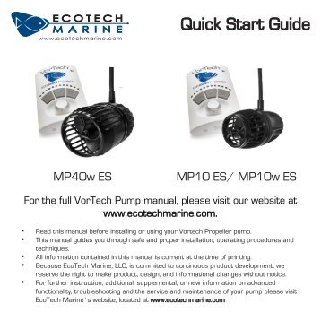 Quick Start Manual - EcoTech Marine