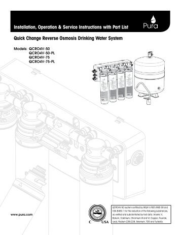 Quick Change Reverse Osmosis Drinking Water System ... - Hydrotech