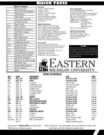 Quick Facts - Eastern Michigan Eagles Football