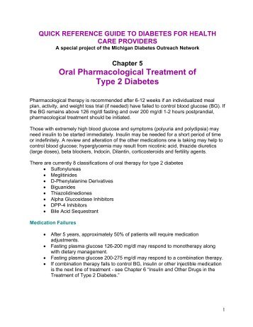 QUICK REFERENCE GUIDE TO DIABETES FOR HEALTH CARE ...