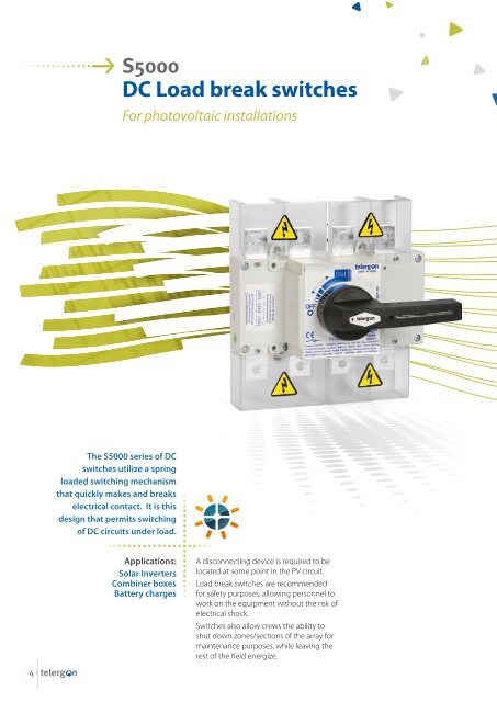 Wohner Telegron DC Load Break Switches for Photovoltaic - Motion ...