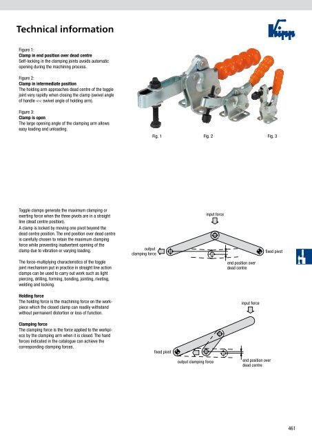 Quick-acting clamps, power clamps