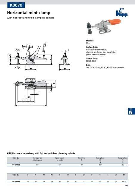 Quick-acting clamps, power clamps