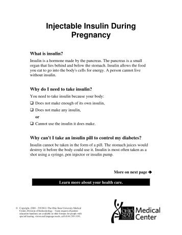 Injectable Insulin During Pregnancy - Patient Education Home