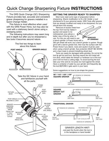 Quick Change Sharpening Fixture INSTRUCTIONS - GRS Tools