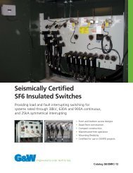 Seismically Certified SF6 Insulated Switches - G&W Electric