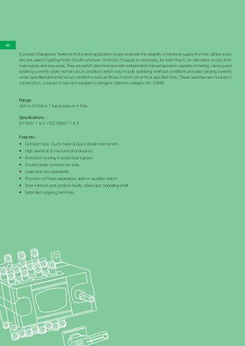 Euroload Changeover Switches find a wide ... - Electro Concept