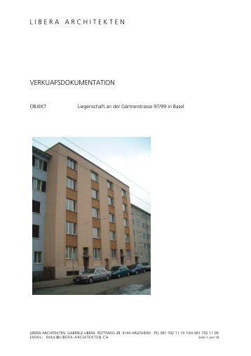 Verkaufsdokumentation Liegenschaft ... - Libera-Architekten