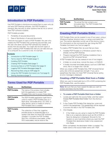 PGP Portable Quick Start Guide - Symantec