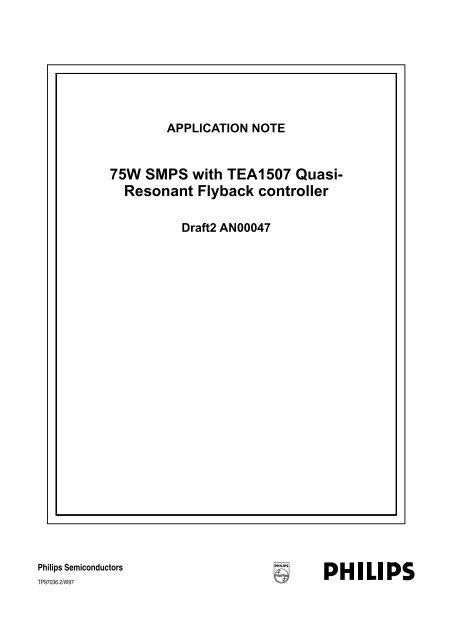 75W SMPS with TEA1507 Quasi- Resonant Flyback controller - NXP ...