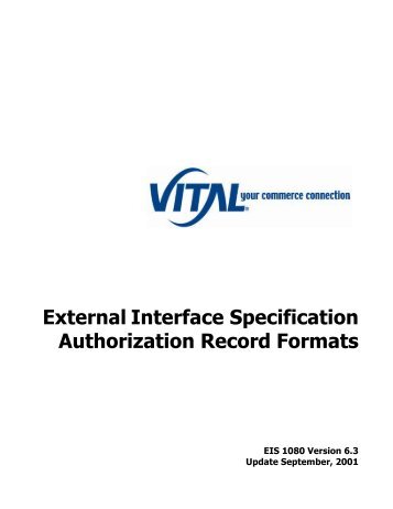 EIS 1080 - Authorization Record Formats