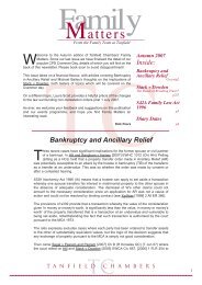 Inside: Bankruptcy and Ancillary Relief - Tanfield Chambers