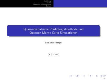 Quanten-Monte-Carlo-Simulationen und Quasi-Adiabatische ...