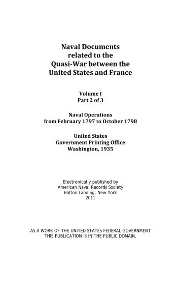 Quasi-War with France, Volume I Part 2 - Ibiblio