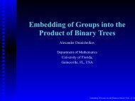 Embedding of Groups into the Product of Binary Trees - Mathematics ...