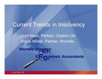 Current Trends in Insolvency - Worrells