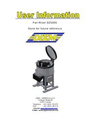 Pan Mixer DZ500V Store for future reference