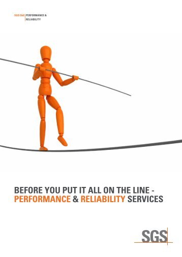 BEFORE YOU PUT IT ALL ON THE LINE - PERFORMANCE ... - SGS