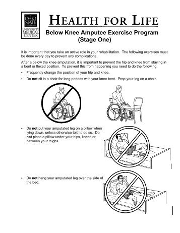 Below Knee Amputee Exercise Program (Stage One)