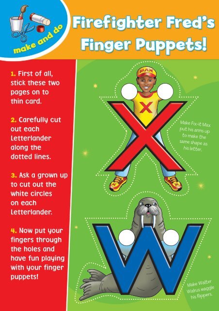 Firefighter Fred's Finger Puppets - Letterland