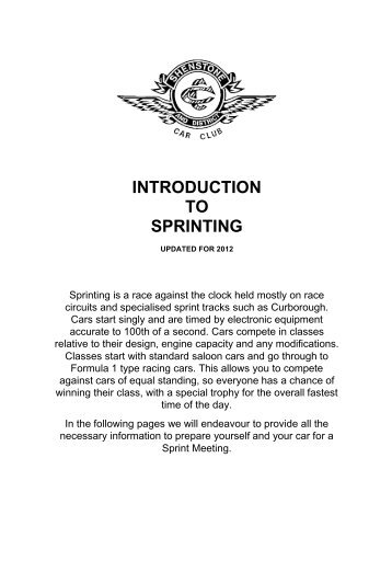 Intro To Sprinting - Curborough Sprint Track