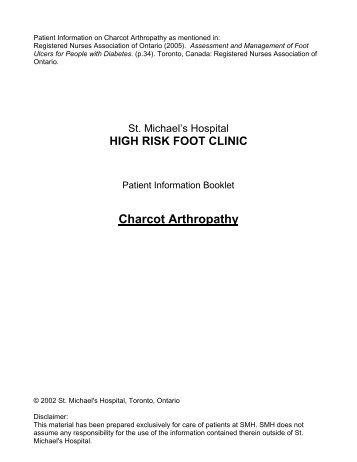 Foot Ulcer - Patient Information Charcot Arthropathy - Registered ...