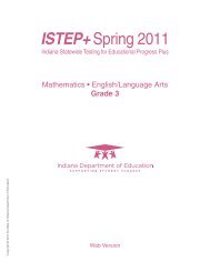 ISTEP+Spring 2011 - Indiana Department of Education - State of ...