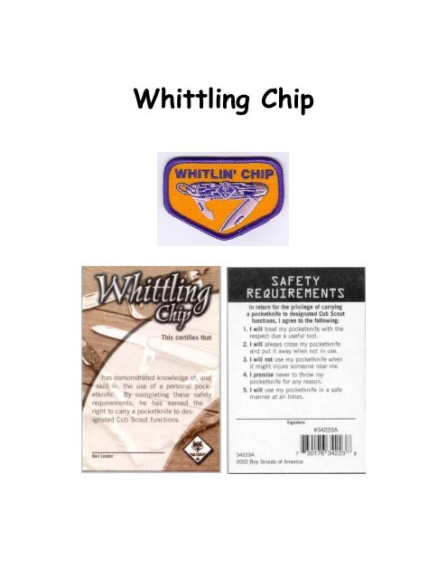 Whittling Chip - LDS Cub Scout