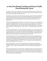 21 Day Devotional, Fasting and Prayer Guide Wood Memorial 2012