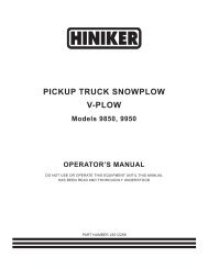 Hiniker 9850 Manual - Snow Plow Stuff