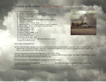 Kindred Spirits A Collection Lyrics - Carrie Newcomer