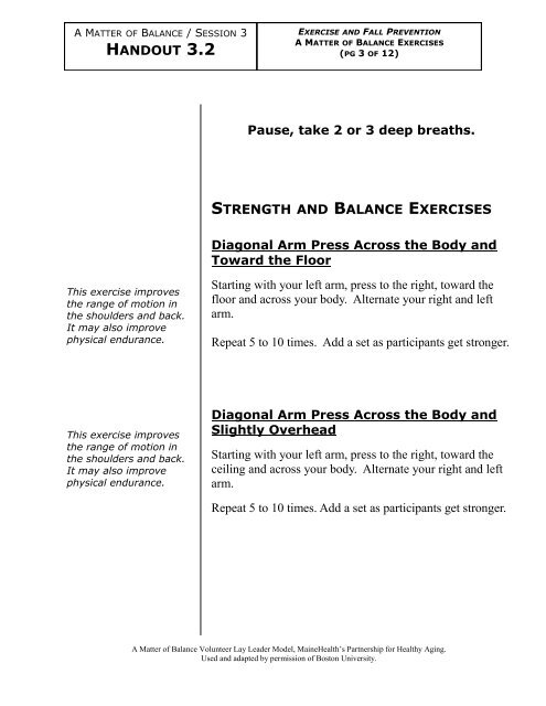 HANDOUT 3.2 WARM-UP EXERCISES Deep Breathing Place your ...