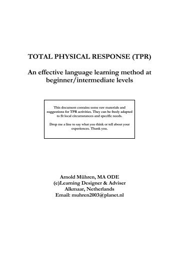 TOTAL PHYSICAL RESPONSE (TPR)