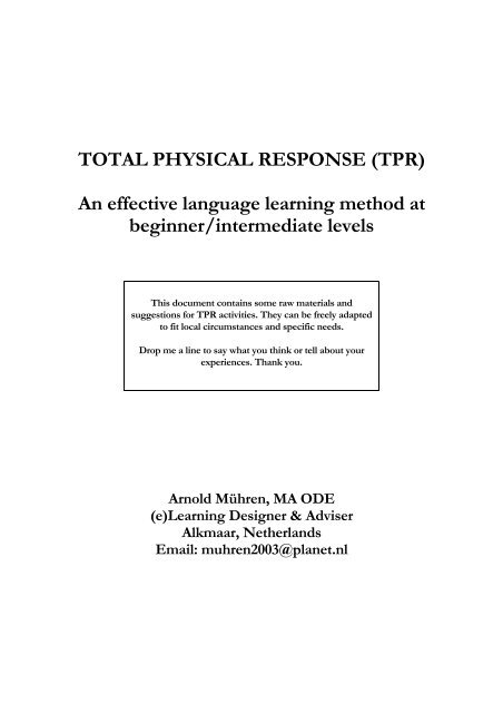TOTAL PHYSICAL RESPONSE (TPR)