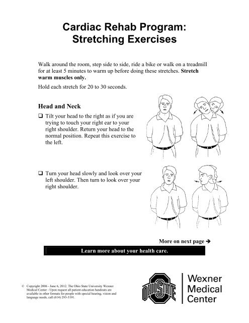 Cardiac Rehab Program: Stretching Exercises - Patient Education ...