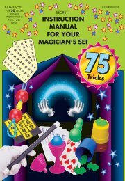 INSTRUCTION MANUAL FOR YOUR MAGICIAN'S SET