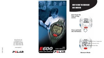 HOW TO START THE E600 HEART RATE MONITOR - Polar