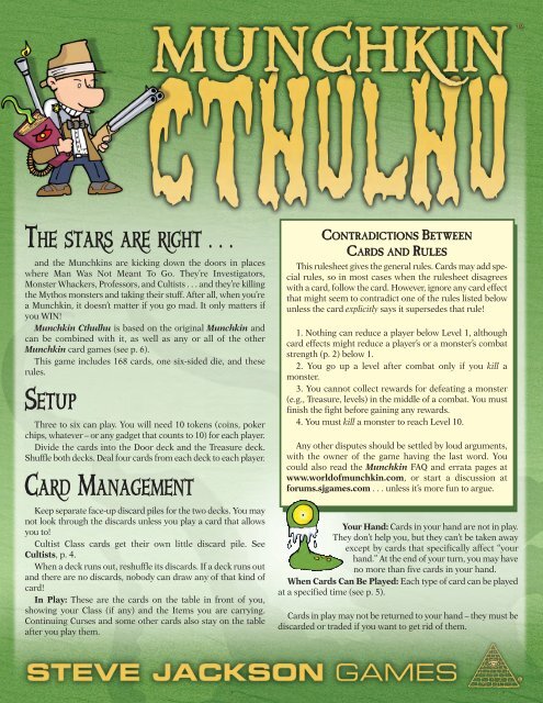 Munchkin Cthulhu Rules