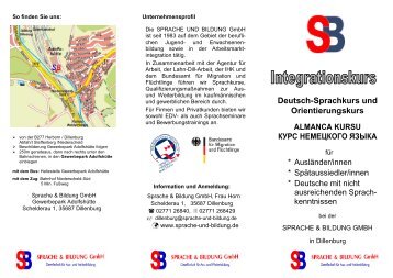 !Flyer Integrationskurs_Jan11_Logo - SPRACHE & BILDUNG GmbH